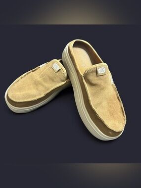 Hey Dude Women’s Slip-On Suede Loafers in Tan